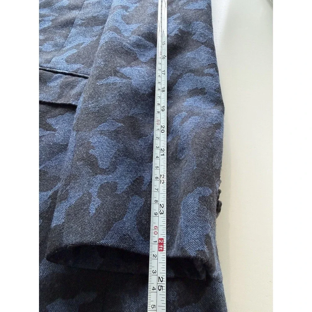 Robert Graham 44-46 Blue Camouflage Wool & Cashmere Blend Flannel Blazer 24X30